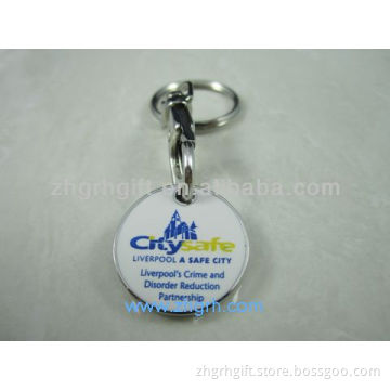 designated logo trolley coin keychain token coin keychain